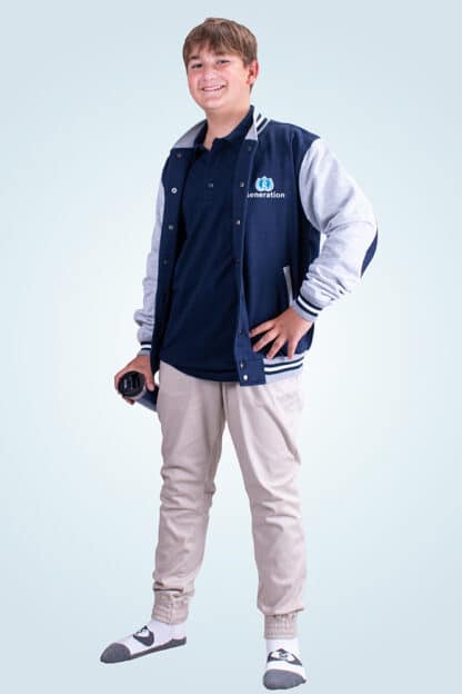 College Fleece Baseball Jacket - Image 3